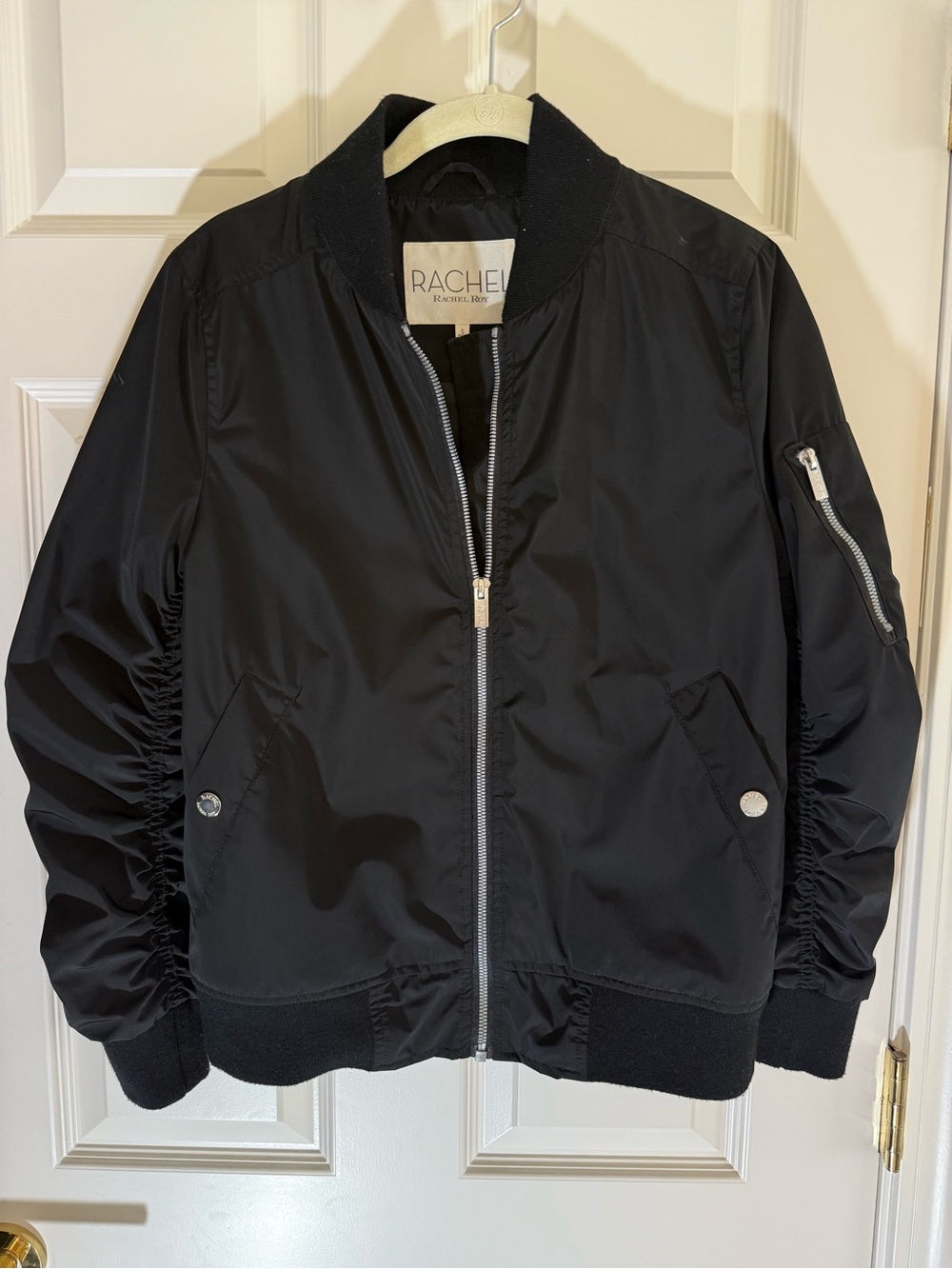 RACHEL Rachel Roy Black Nylon Bomber Jacket